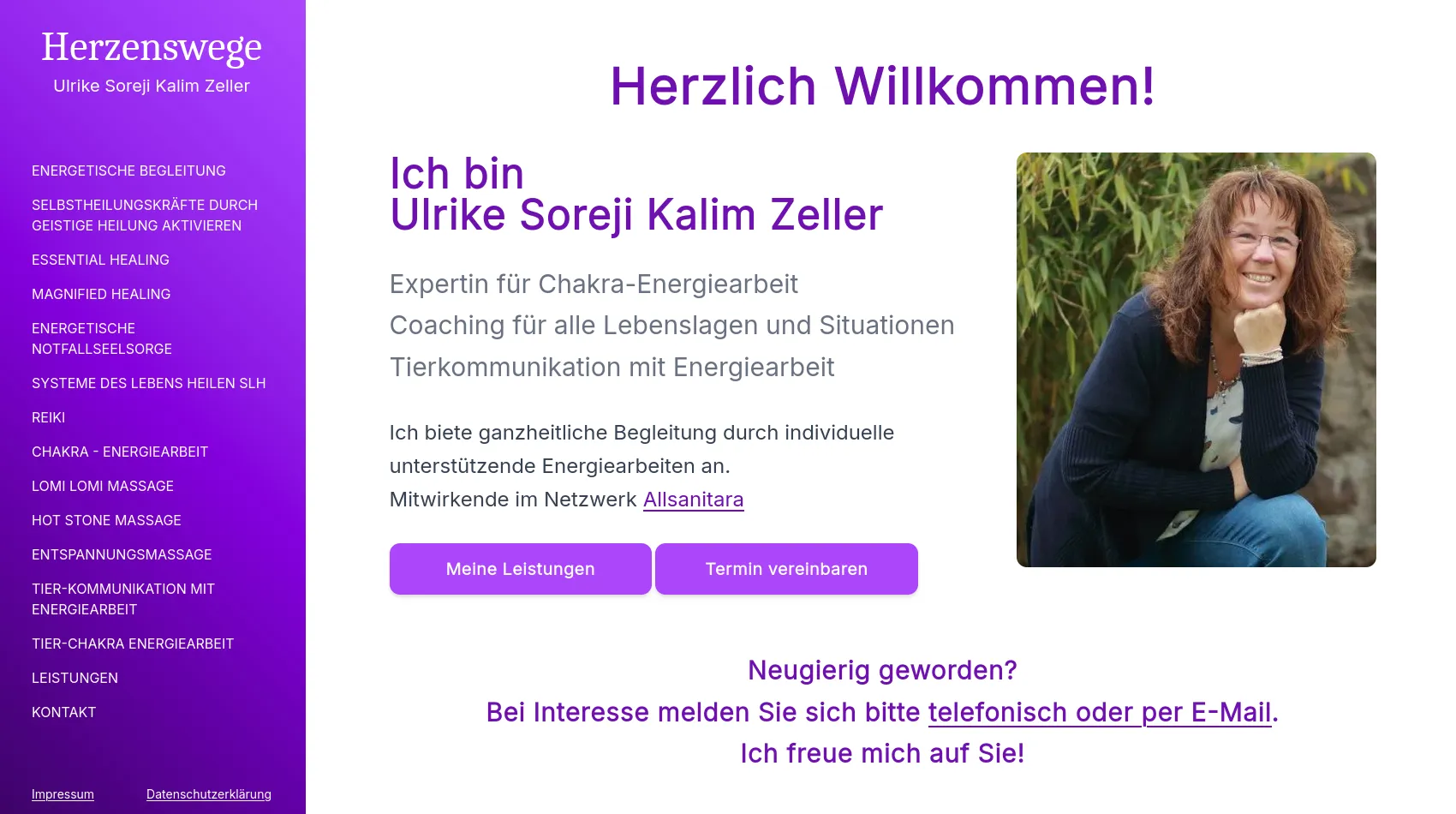 Screenshot of herzenswege-zeller.de in light mode.